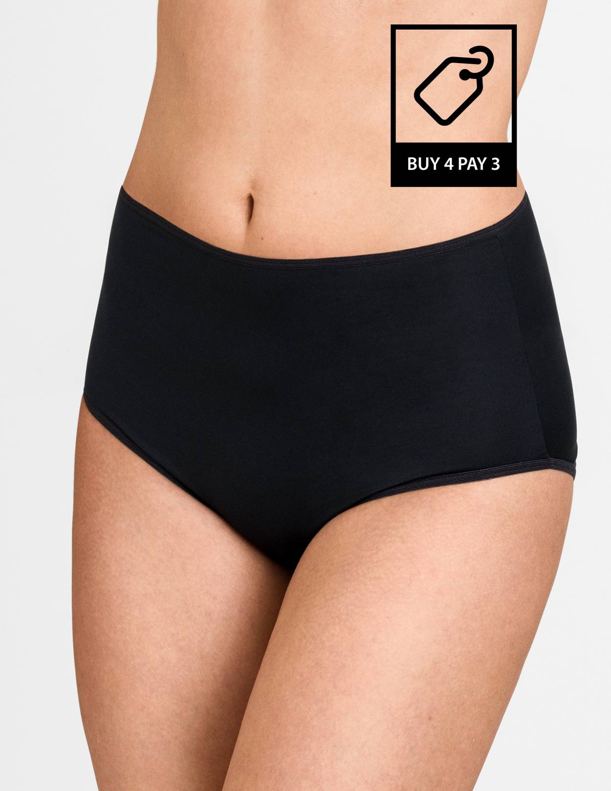 Basic Cotton soft panty Black